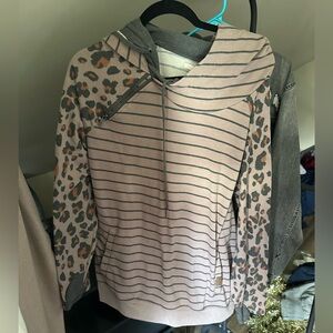 Striped & leopard print Maurice’s Hoodie